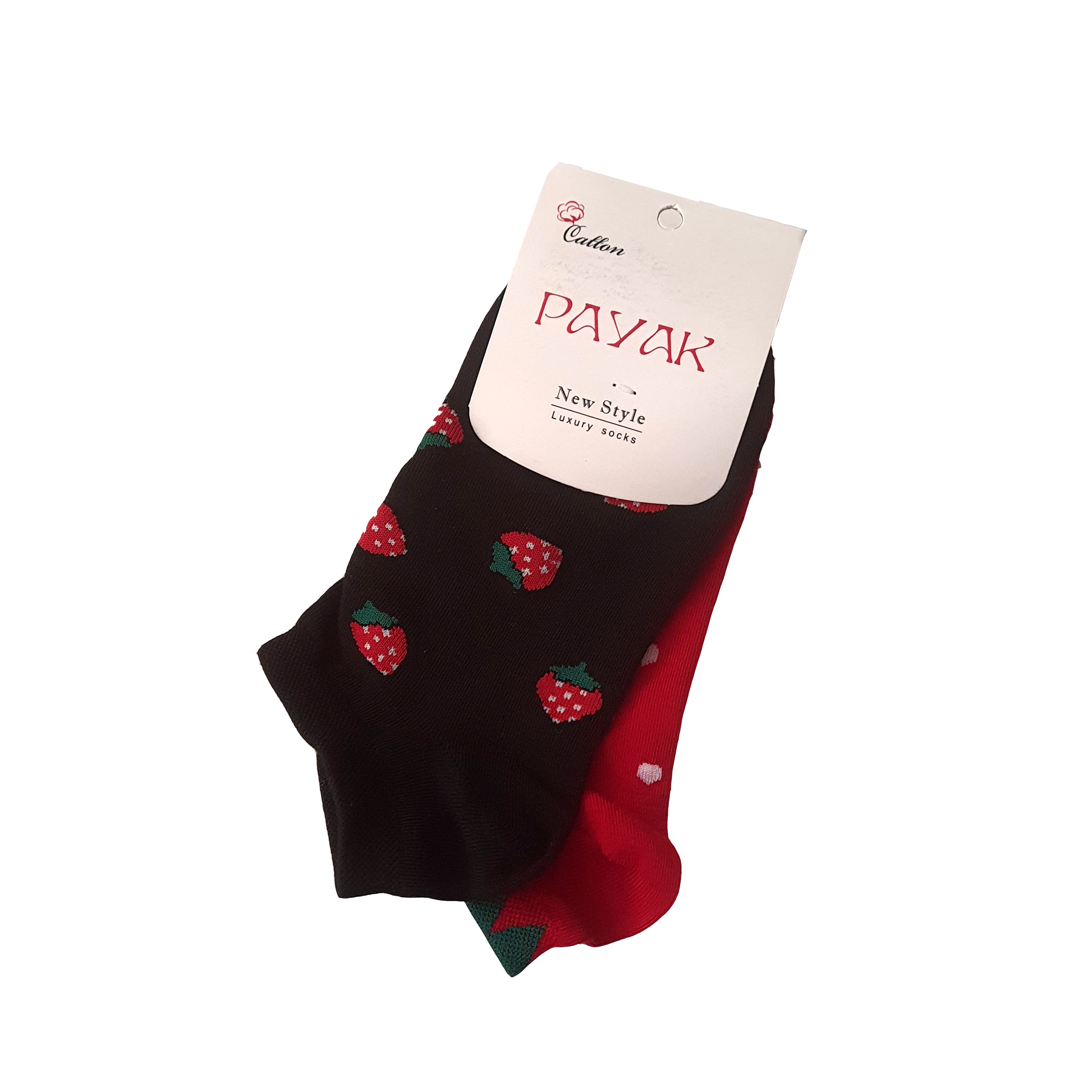 جوراب زنانه مکمل مدل توت فرنگی